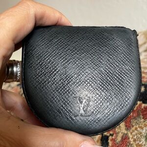 Louis Vuitton Dark Green Textured Leather Coin Pouch